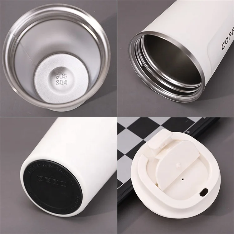 
Custom Logo Car Vacuum Thermos Travel Insulated Double Wall Tumbler To Go Reusable 304 Stainless Steel Coffee Mug Cup with Lid 