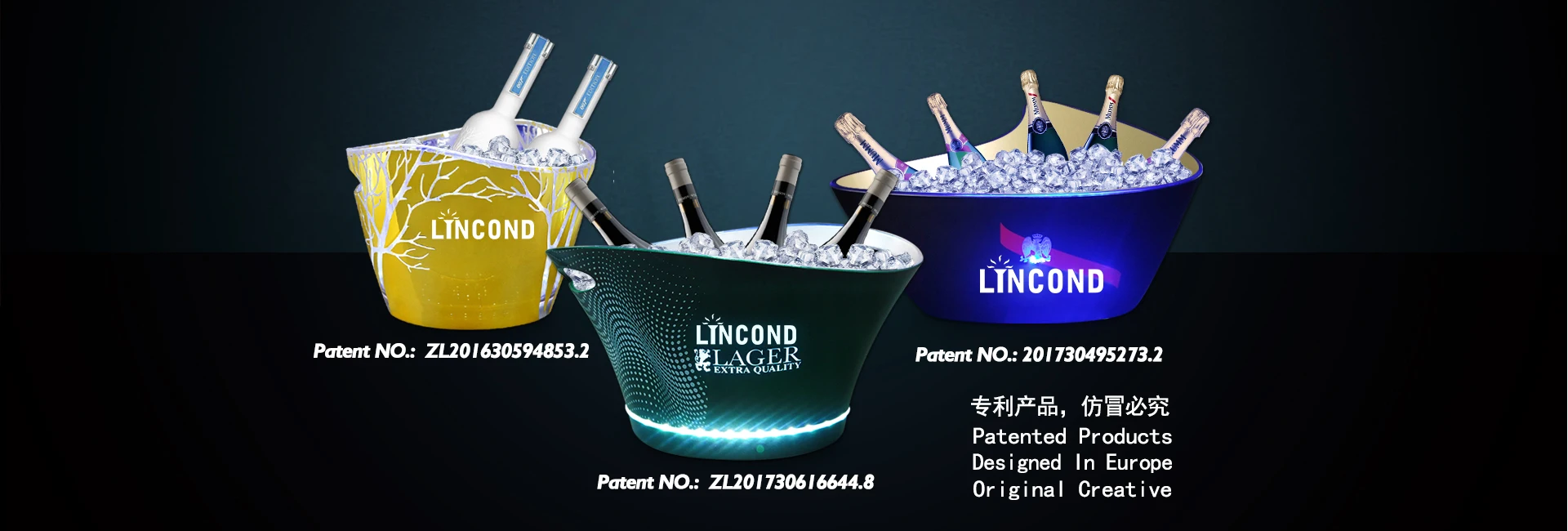 Oem Large Capacity Triangle Flashing Led Plastic Acrylic Ice Bucket For