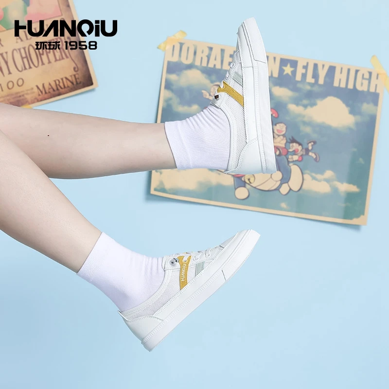 

H20292 HUANQIU Supplier Fashion Safety Breathable Simple Design Women Flat Casual Shoes, Picture shows