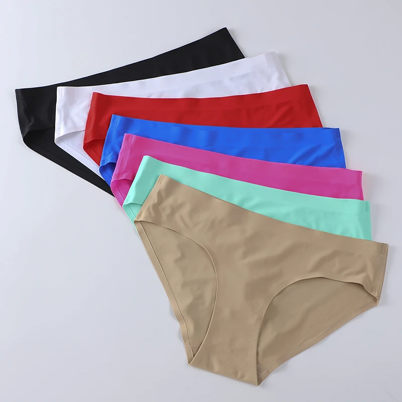 

Multi-colored Comfortable Fabric Panty Mid Rise Laser Cut Panties Seamless Plus Size Panties For Women, Customized color