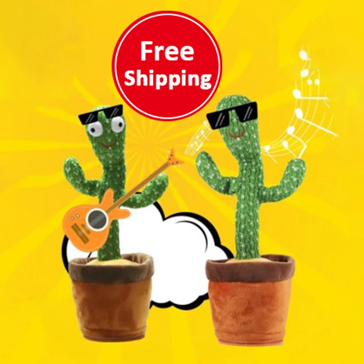 

Free shipping chritsmas gift light speak record twist dance cactus usb 120 english songs sing dancing cactus plush toy