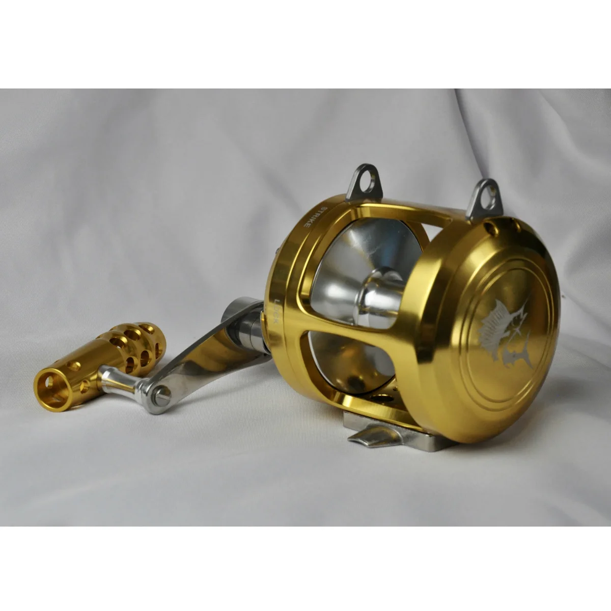 

Stock High Quality 2 Speed 80W 30W 50W Saltwater Trolling Fishing Reel Big Game Reels, Gold