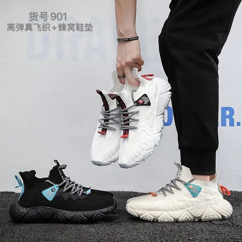 

Men's Fashion Walking Shoes Running Sports Shoes Breathable Lightweight Knitted Shoes, 3 color