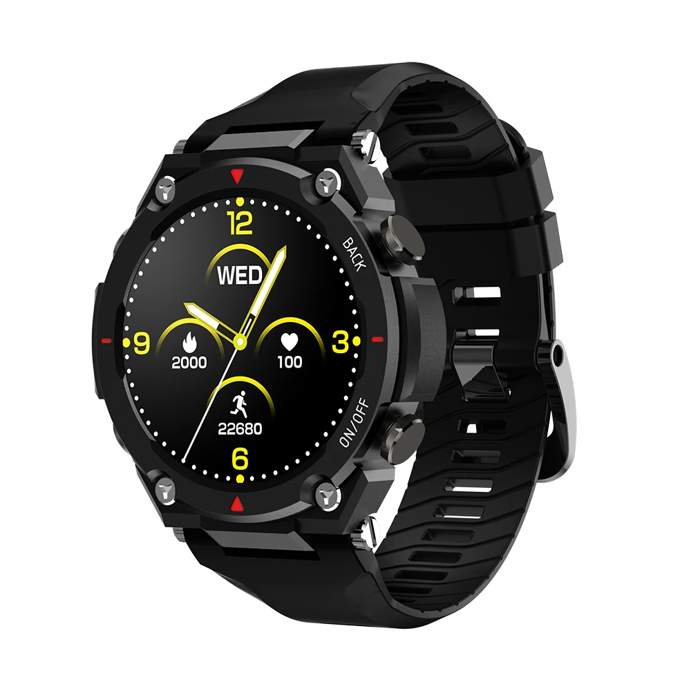 

2022 New Arrivals IP68 Waterproof Touch Screen DK20 Smartwatch Heart Rate Blood Pressure Multiple Sports Modes Smart Watch, Black,black/brown
