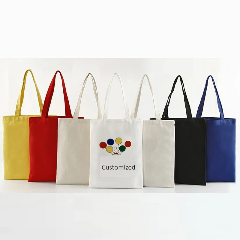 

12oz Cheap Customized Logo Tote Shopping Bag Cotton Canvas Bag, Full color.