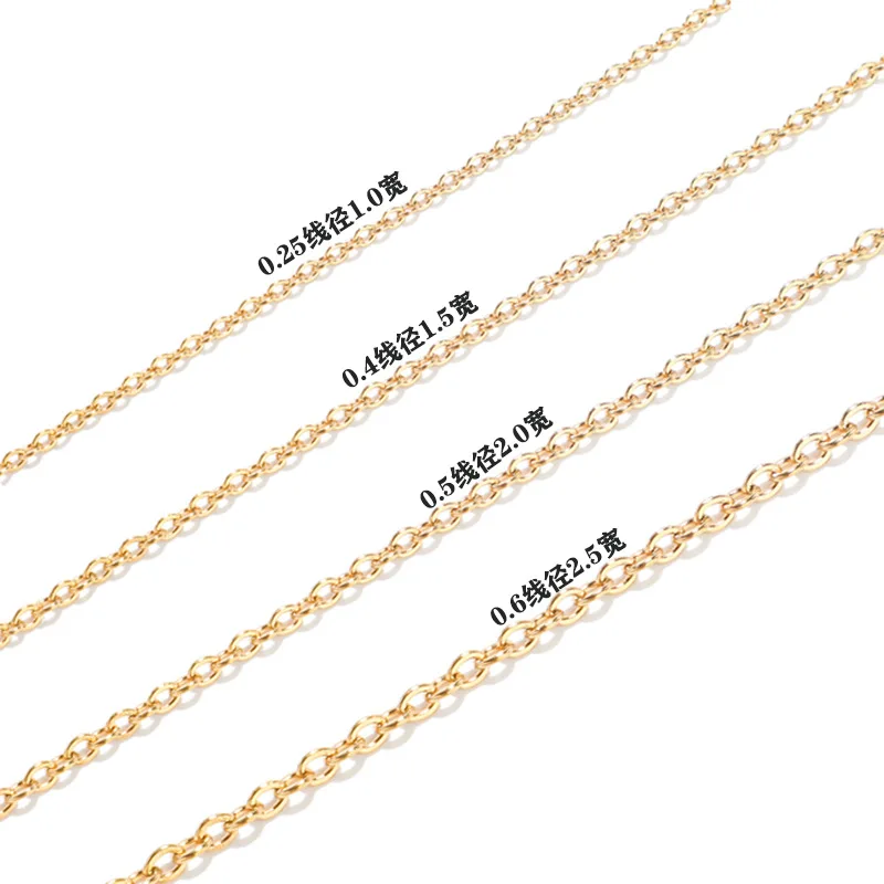 

Wholesale stainless steel jewelry accessories flattened O chain thin gold chain