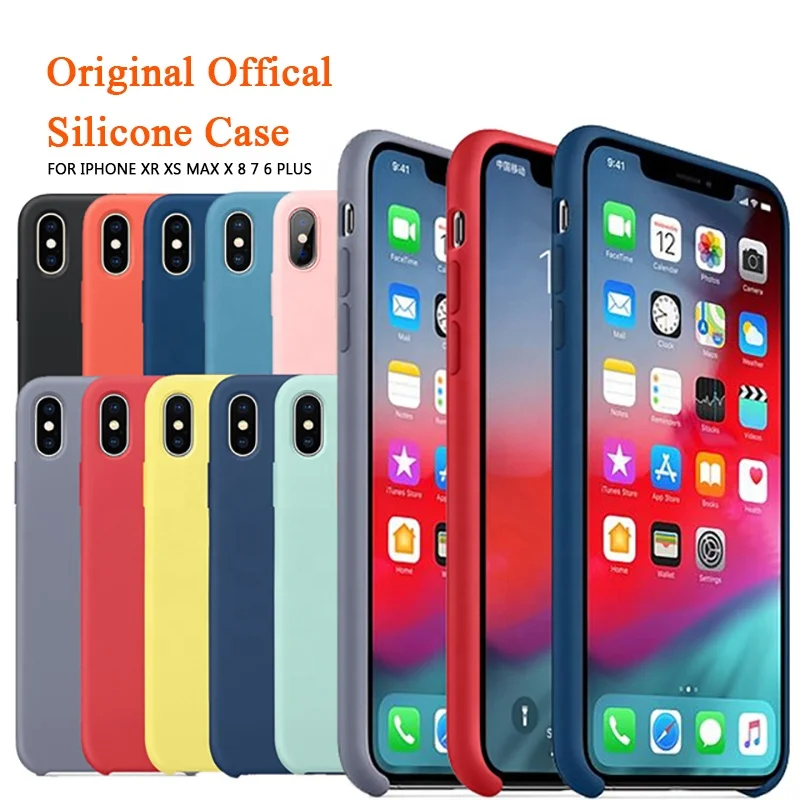 

Factory price official silky cell phone Ultra Slim soft-touch silicone case covers For iPhone 6s 7 8 plus X Xs Xr Max, Many colors, white, black, pink, blue, ect.