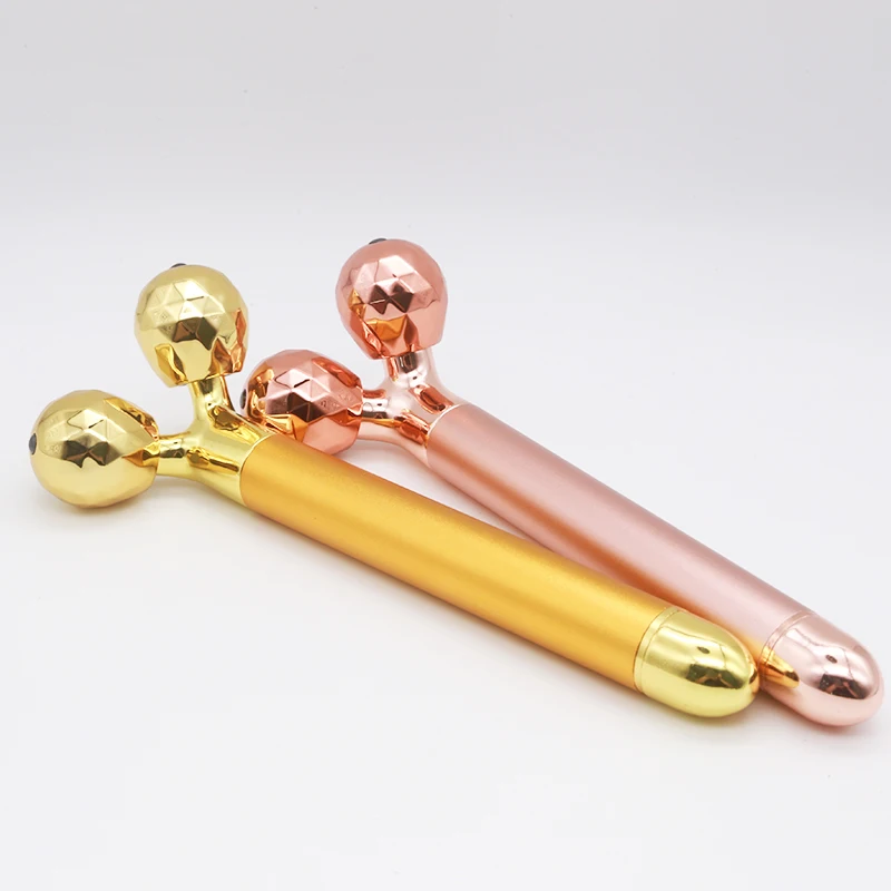 

24K Golden Fashion Anti-aging Face Roller Massage Face Lift Roller Vibrating Skin Shape Slim Face Roller