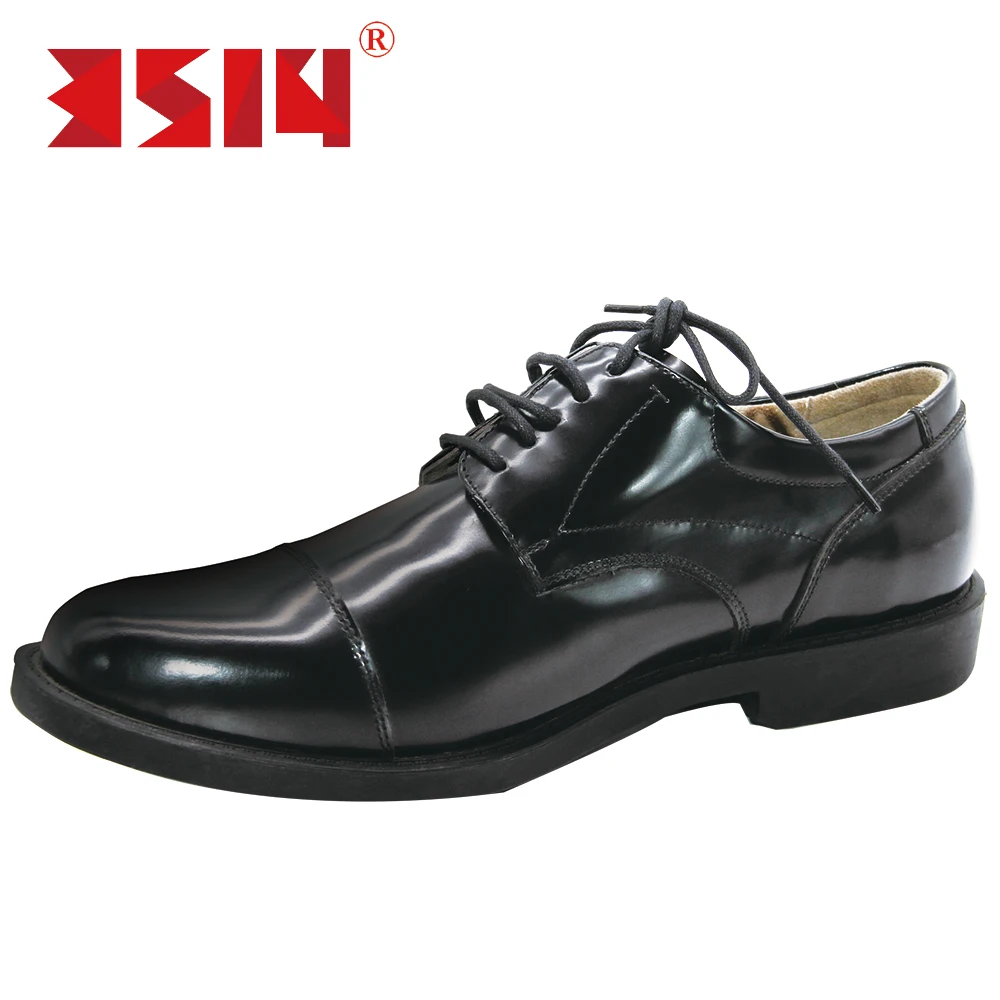
Black army shining leather shoes for men dress shoe 