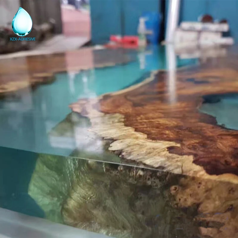 
NO Bubbles , NO Scratches ,Top glass Epoxy Resin AB adhesive Glue for wooden table and furniture factory directly 