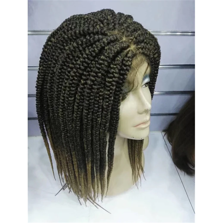 

Customized Professional Wig Human Long Dreadlock Twist Box Braided Lace Wigs For Women Lace Front, Black brown yellow gold gray