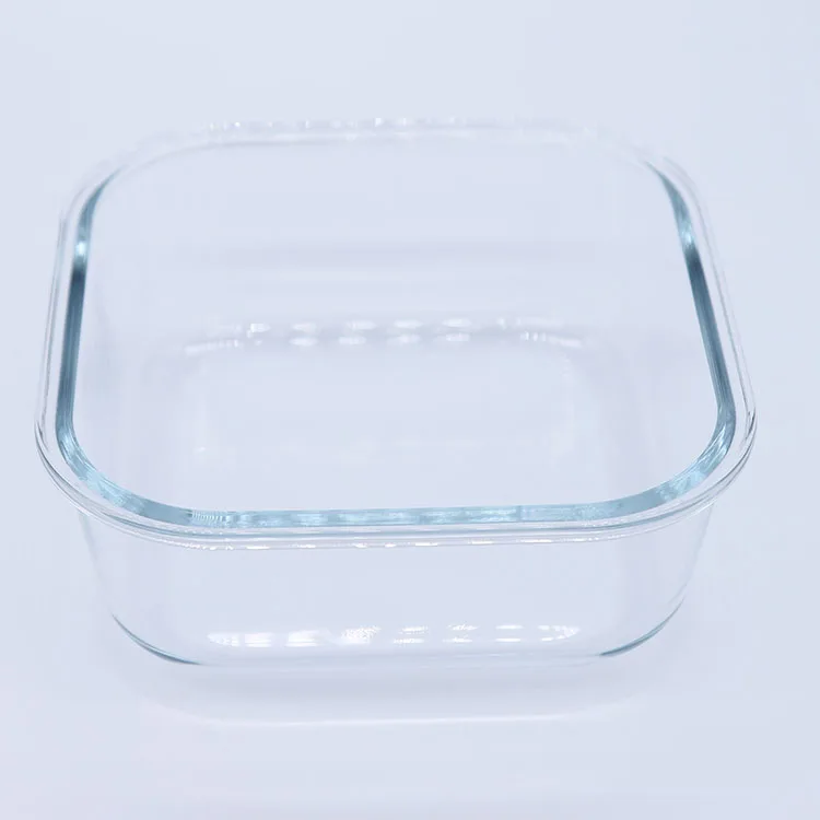 

2021 Large Capacity 1200 ML Square Shape Bento Lunch Box LeakProof Food Containers Borosilicate glass salad bowl, Clear