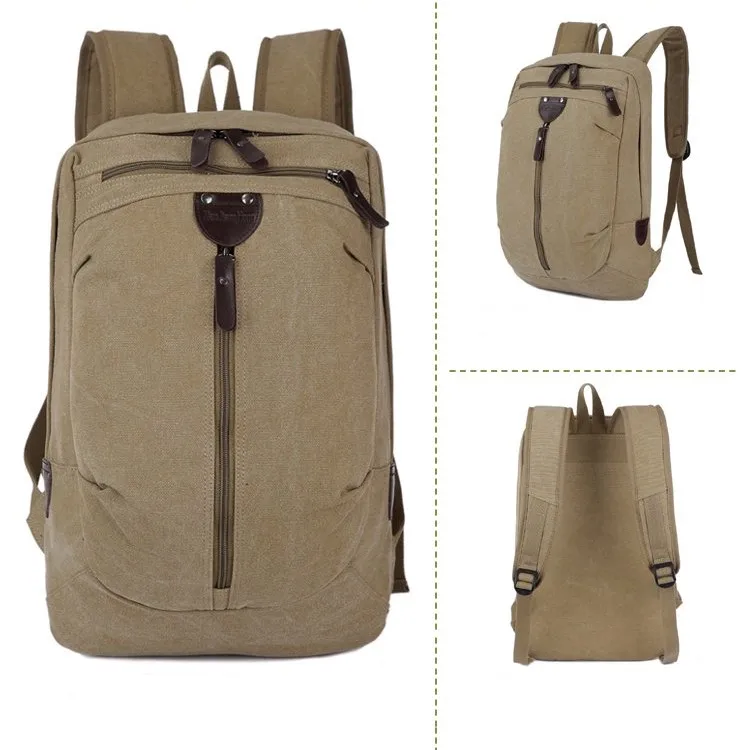 

Wholesale high quality canvas reusable backpack laptop school bagpack, Army green,khaki,brown or customized