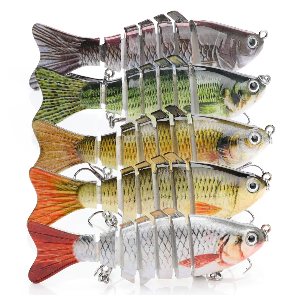

Custom 10cm 17.5g Artificial Bass Fish Lure Swimbait 7 Segmented Multi Jointed Hard Fishing Lures, Vavious colors