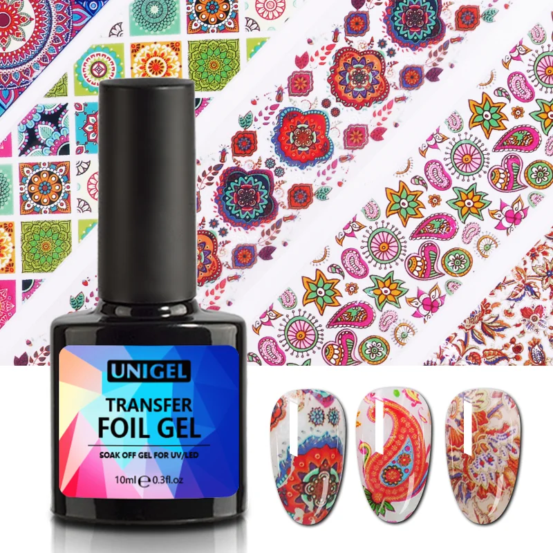 

UNIGEL 10ml 15ml 1kg 5kg Clear High Sticky No Smell No Yellow Private label UV Gel Nail Polish Nail Transfer Foil Glue