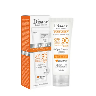 

Disaar Moisturizing UV Protection Oil Free Organic PA+++ SPF 90 Sunscreen, Yellow