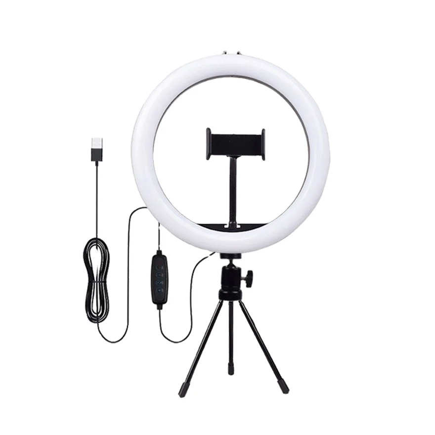 

Factory price 10 12 inch LED ringlight with Desktop tripod stand for Smartphone Makeup Video livestream Record