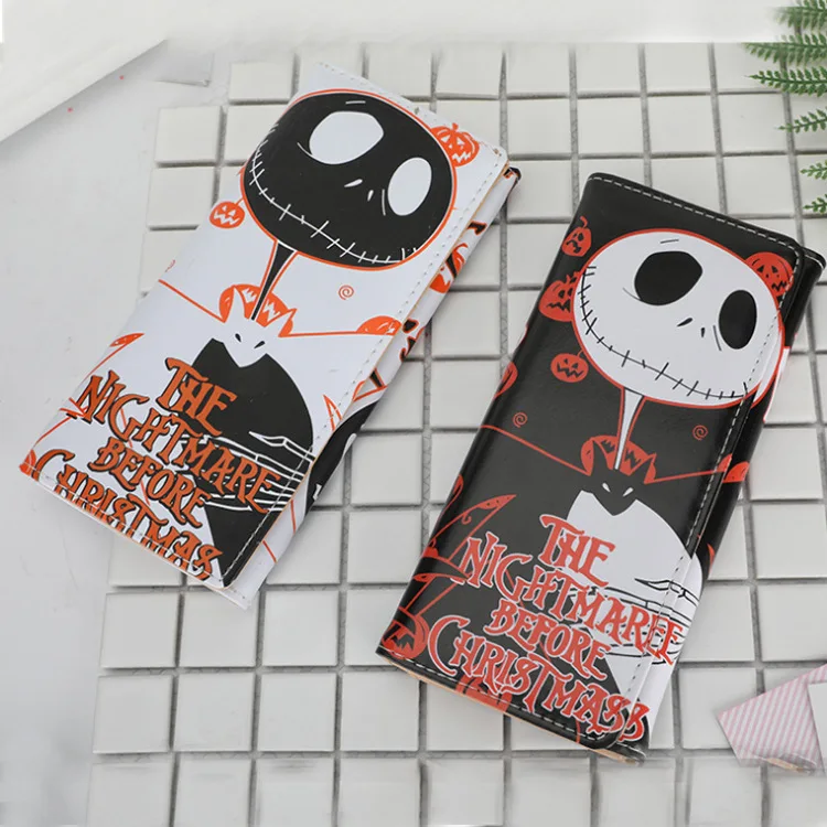 

classic Wholesale Nightmare Halloween Cosplay Three Folding Purse Anime long Wallet, Customized