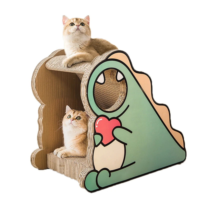 

Cat Toy Cat Scratch Board Corrugated Paper Scraper Cardboard Cartoon Dinosaur Shape Pet Furnitures Cat Tunnel Catnip Scratcher