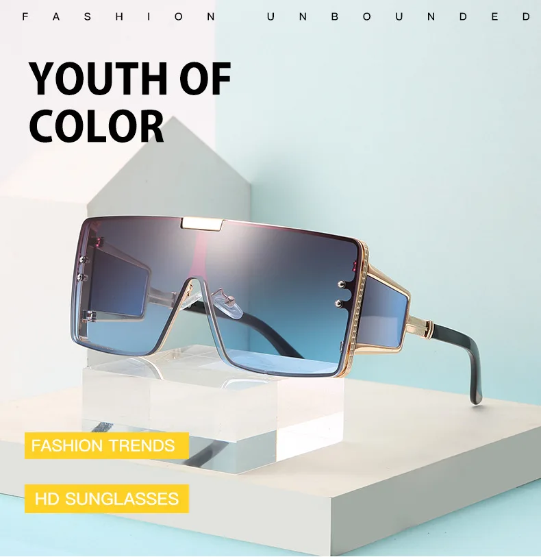 

2021 Wholesale Fashion Eyewear Big Frame Shades Oversized Square Women Sunglasses Sunglasses2021, Muti
