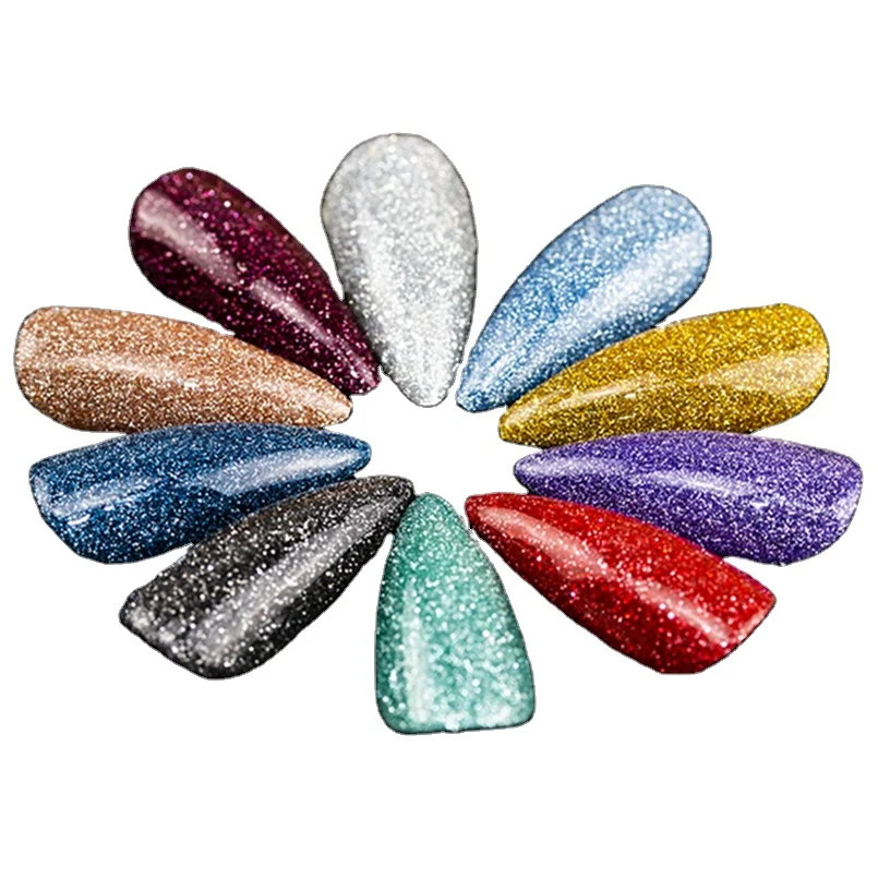 

High Quality Long Lasting Soak Off gel nail polish glitter uv Diamond Super Flash gel polish for nail salon supplies art, 10 colors,according to color chart