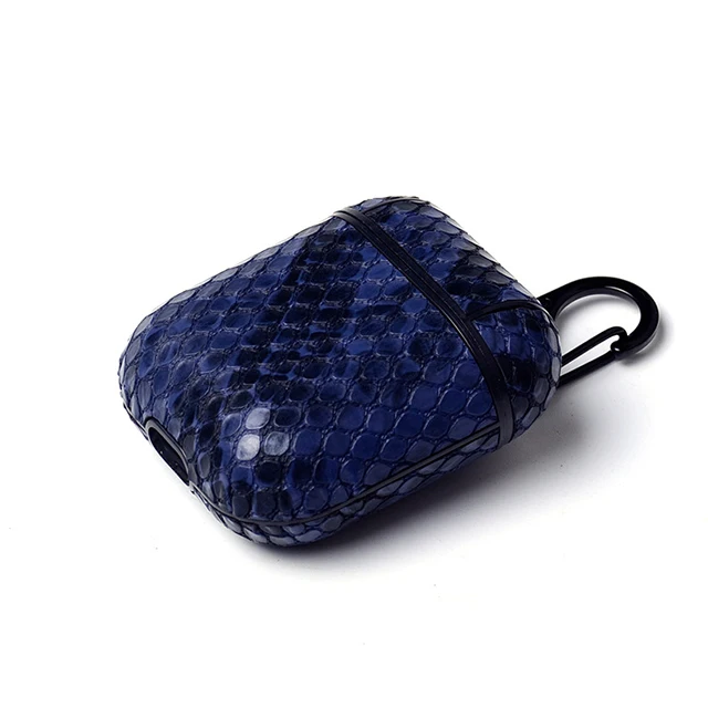 

for Apple wireless earphone case with snakeskin stripes headset Leather case