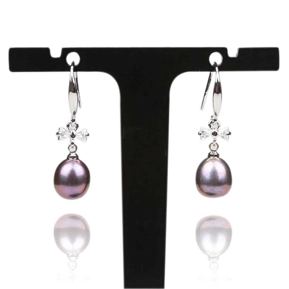 

Light Purple Pearl Earrings Sterling 925 Drop Earrings for Women, Colors