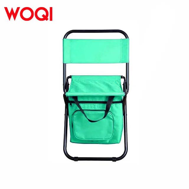 WOQI W-FC11 Modern Foldable Iron Frame Outdoor Chair with Oxford Fabric-Portable for Camping Fishing Beach & Garden Use