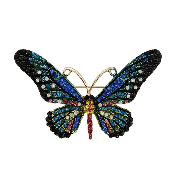 

Best Selling Rhinestones Crystal Vintage Animal Insect Pin Butterfly Brooch, Picture shows