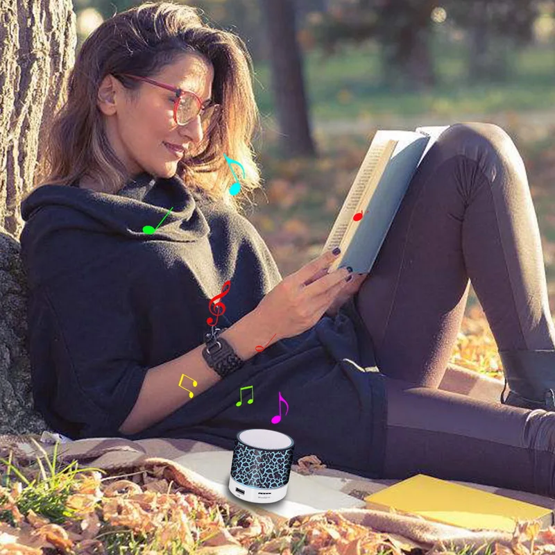 Christmas Promotion Gift Wireless Portable Bluetooth Speaker Mini LED Music Audio TF USB FM Outdoor Speaker - ANKUX.COM
