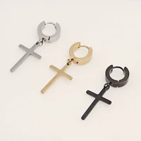 

SAF wholesale stainless steel fashion charm simple vintage men women cross earring jewelry