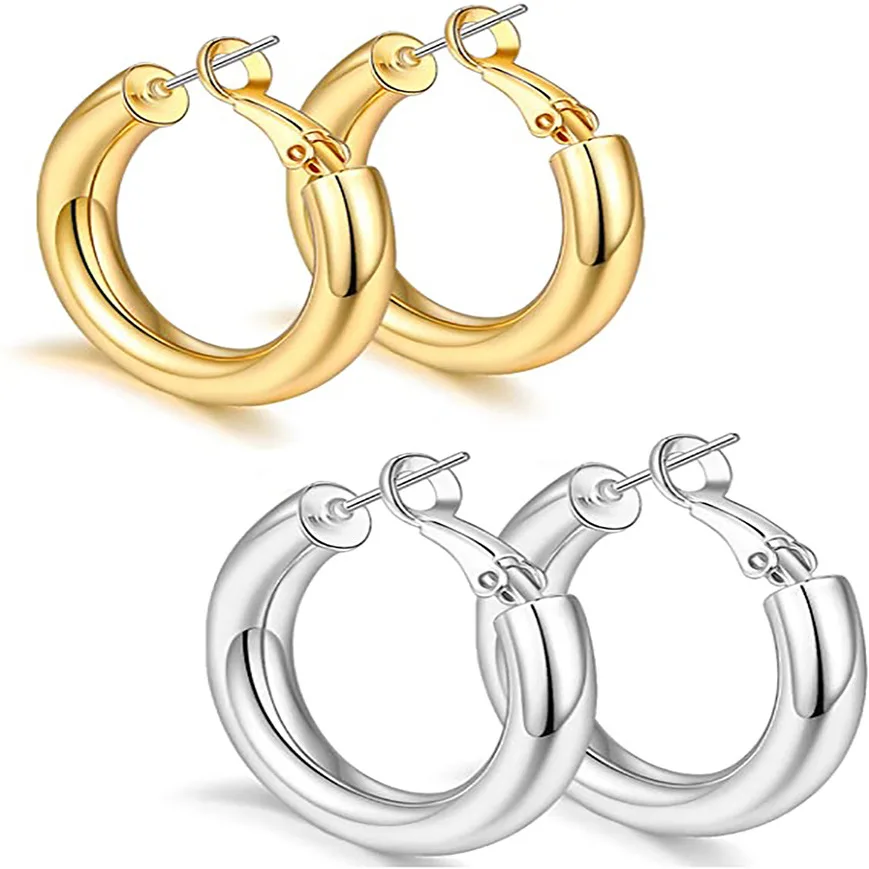 

New exaggerate Stainless Steel Stud Open Earring Simple Circle Curved Hoop Earrings boucle d'oreille en acier inoxydable