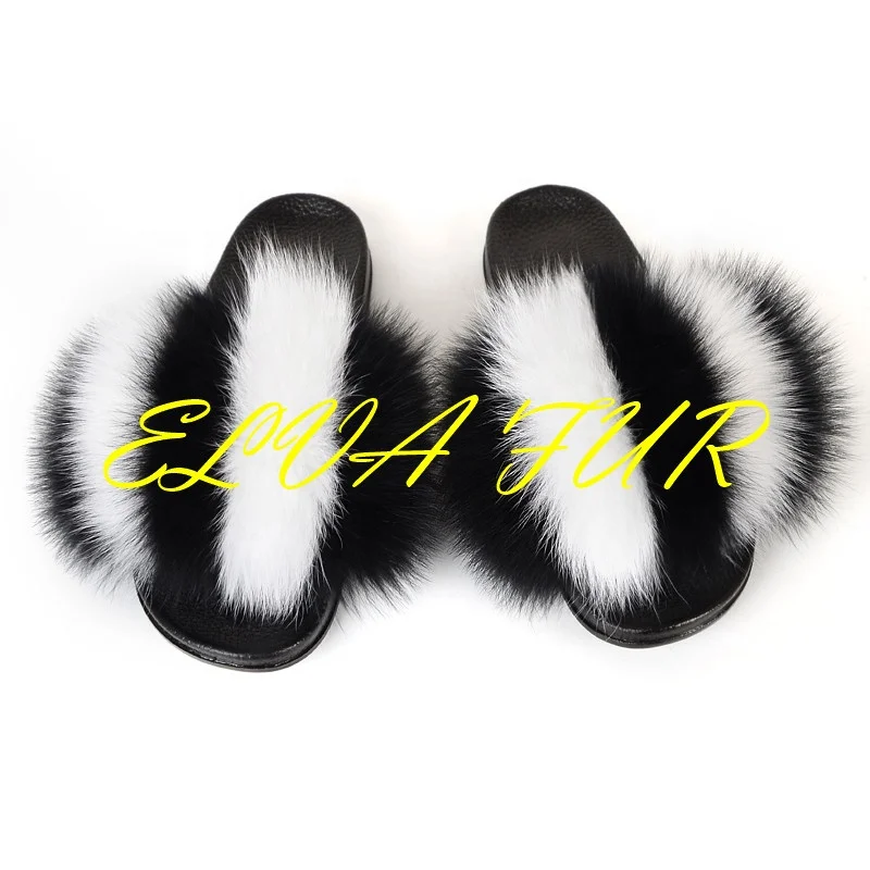 

New Design Luxury fox fur Slides for women, Colours