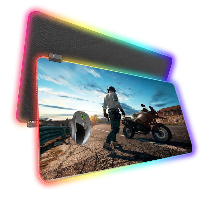 

glowing lighting anti-Slip waterproof led mouse pad rgb gaming