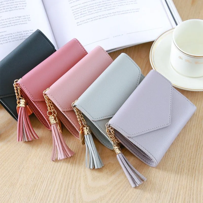 

2022 Fashion lady small wallet simple popular Korean version of stalls tide Solid color clutch hand bag