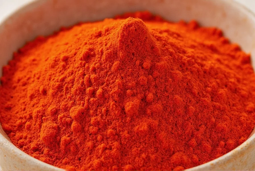 Close-up of different paprika varieties in glass jars showing color variations from bright red to deep burgundy