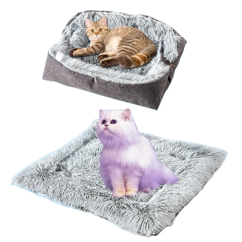 

Wholesale Soft Plush Pet Accessories Dog Cat Cushion Bed Comfortable Washable Pet Cushion Removable Warm Pet Bed, 2 colours