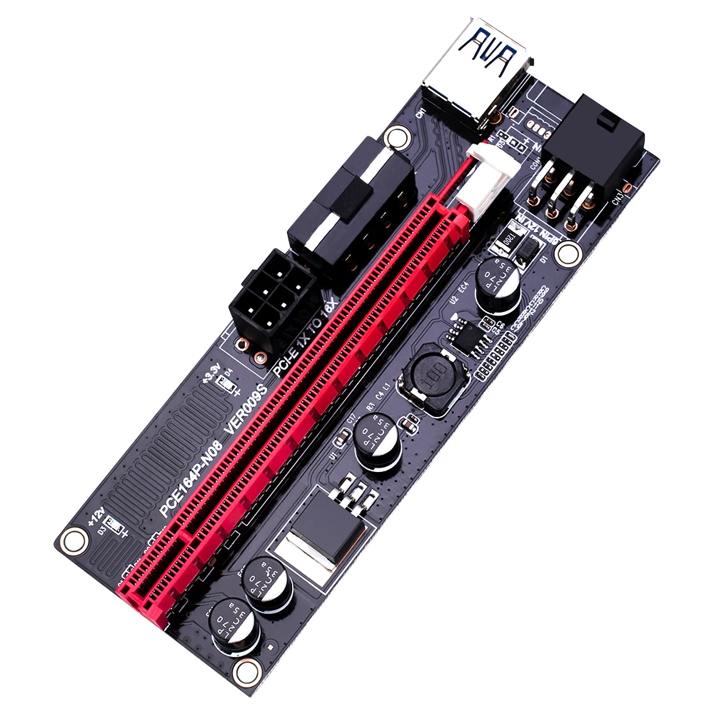 

VER009S Riser 009 Card Extender Express Adapter USB 3.0 Cable Power PCI Express PCI-E 1X Adapter to PCIe 1X Converter Riser