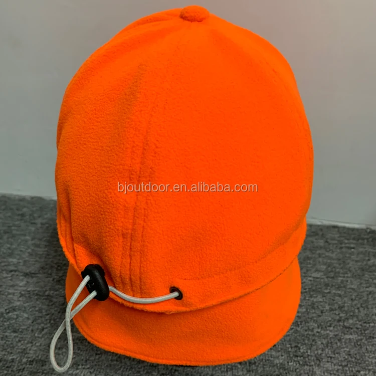 blaze orange ear flap cap