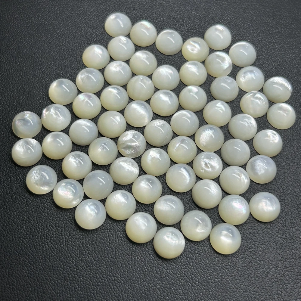 Synthetic Lapis Turquoise Coral Natural White Mother of Pearl Shell Round Cabochon Gemstones