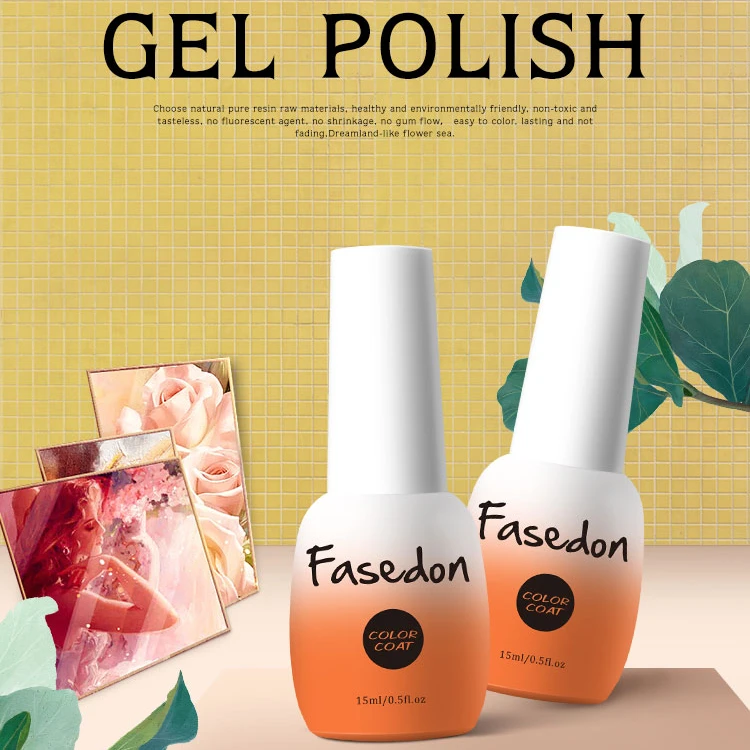 

Fasedon Amerian 15ml orange bottle 107 colors uv led mood nail polish