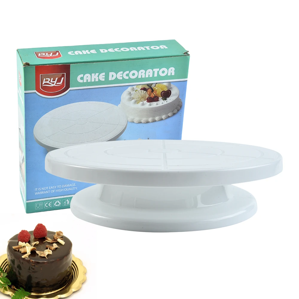 

High quality plastic white cake stand cake turntable for cake tools