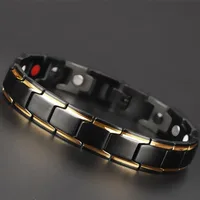 

Europe top fashion Titanium bracelet full of energy stone Men width bracelet with Magnetic, Germanium, Negative ion, FIR