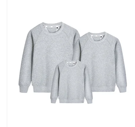 

Custom Family Pullover Spring Autumn Children Adults Solid High Quality Sweatshirts Family Matching Clothes XL 5XL 2021 New