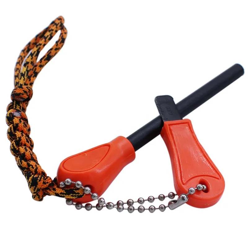 

Woven Paracord Rescue Equipment Waterproof Hand Made Fire Starter for Wrist, Orange