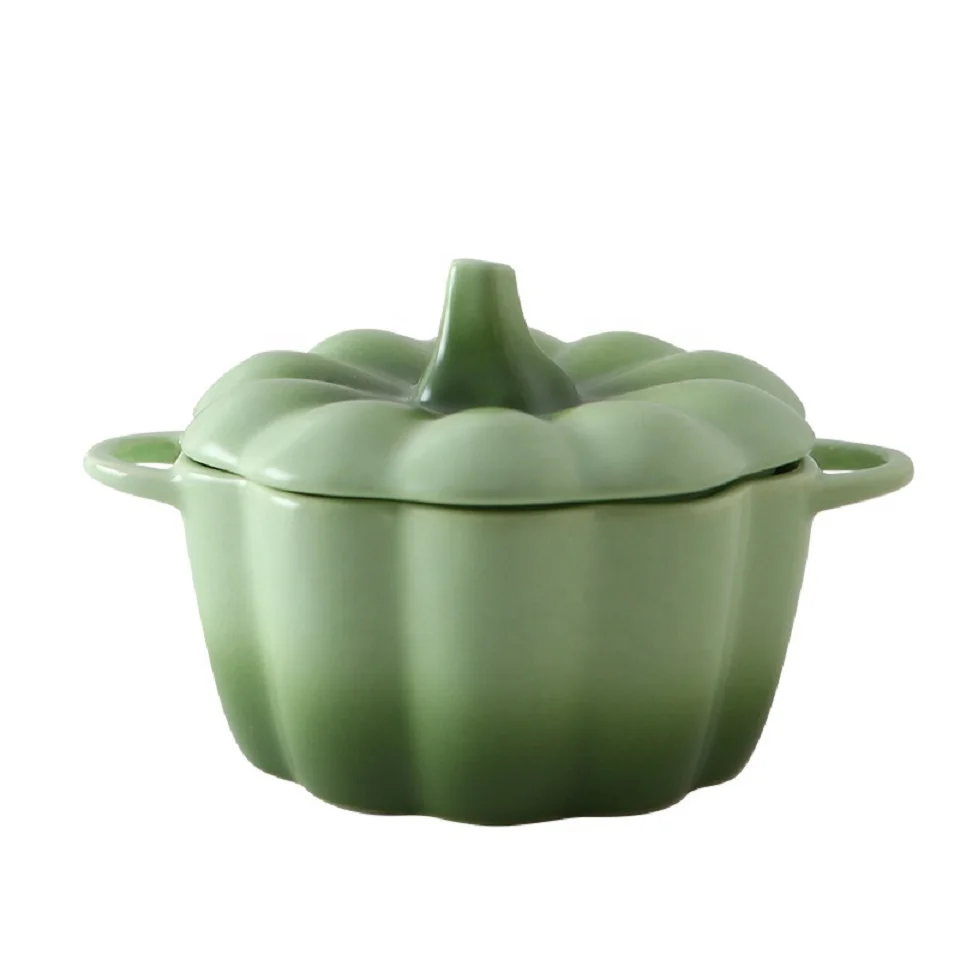 

Cute tableware pumpkin bowl with lid home creative rice bowl western dessert fruit soup ceramic bowl