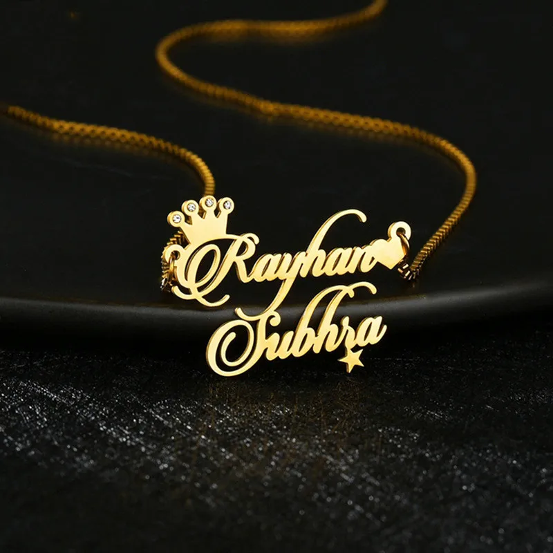 

personalized DIY 18K Plated Gold Piercing Jewelry Name Necklace Personalized