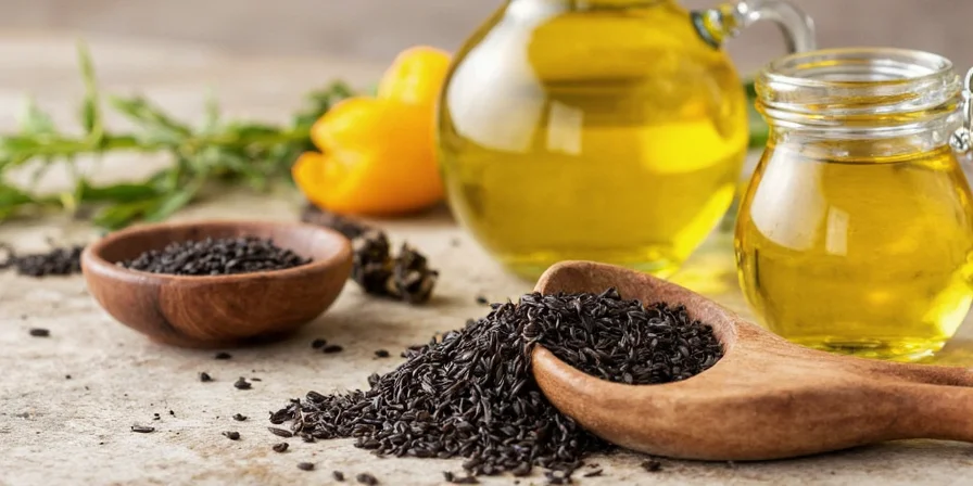 Nigella Sativa oil drizzled over hummus