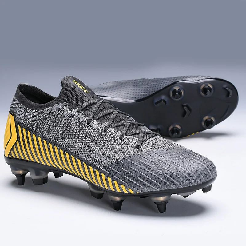 

Branded cleats Most popular low ankle SG professional training soccer shoes high quality Futsal football cleats for men, Gray
