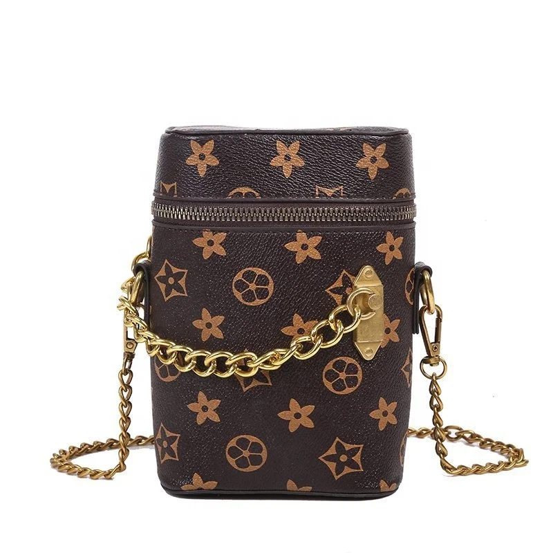 

New style PU women's shoulder fashion messenger bucket bag wholesale, Brown